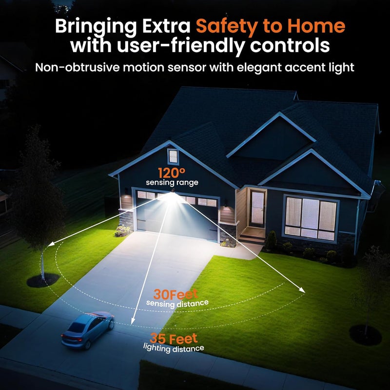 Mecanto 2 Pack Motion Sensor Light Outdoor Battery Operated, 4000mAh Rechargeable 600 Lumen Battery Outside Lights Spotlight, IP65 Waterproof for Porch, Garage, House - Image 3